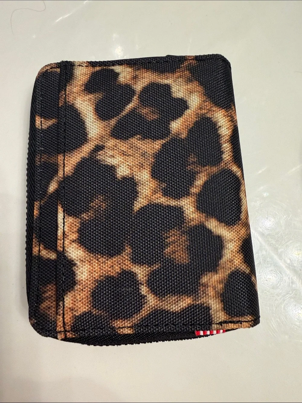 Herschel Supply Company Leopard Print Zip Wallet - Black and Brown Tan